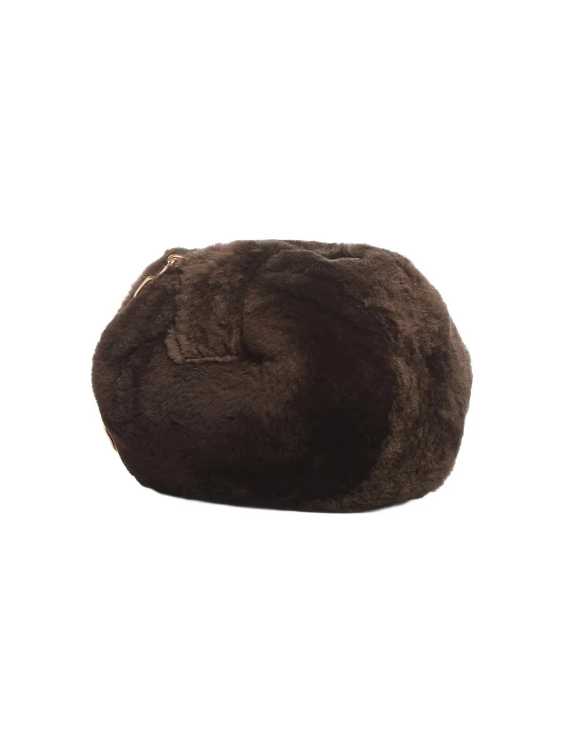 Soft Demi Clutch with Chain in Chocolate Recycled Beaver Fur Soft Demi Clutch with Chain in Chocolate Recycled Beaver Fur