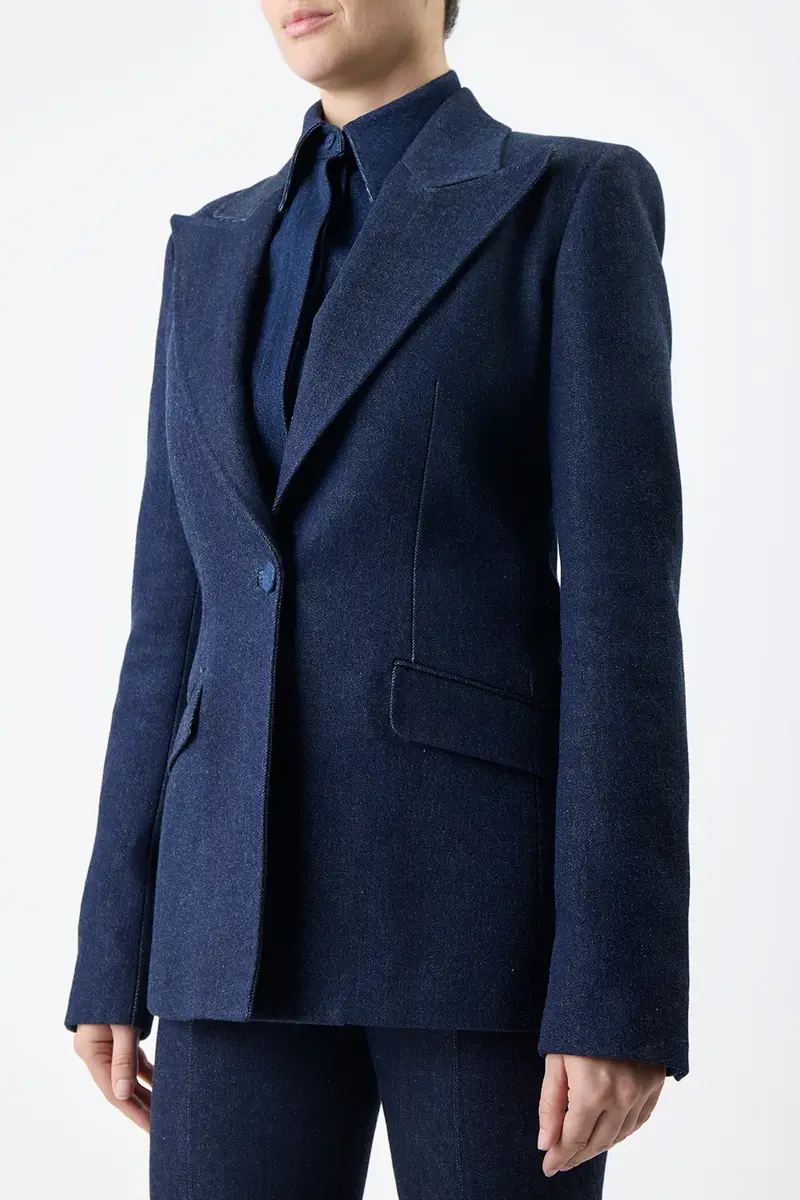 Gabriela Hearst Leiva Blazer in Organic Raw Denim | Thumbnail 6 Gabriela Hearst Leiva Blazer in Organic Raw Denim | Thumbnail 6
