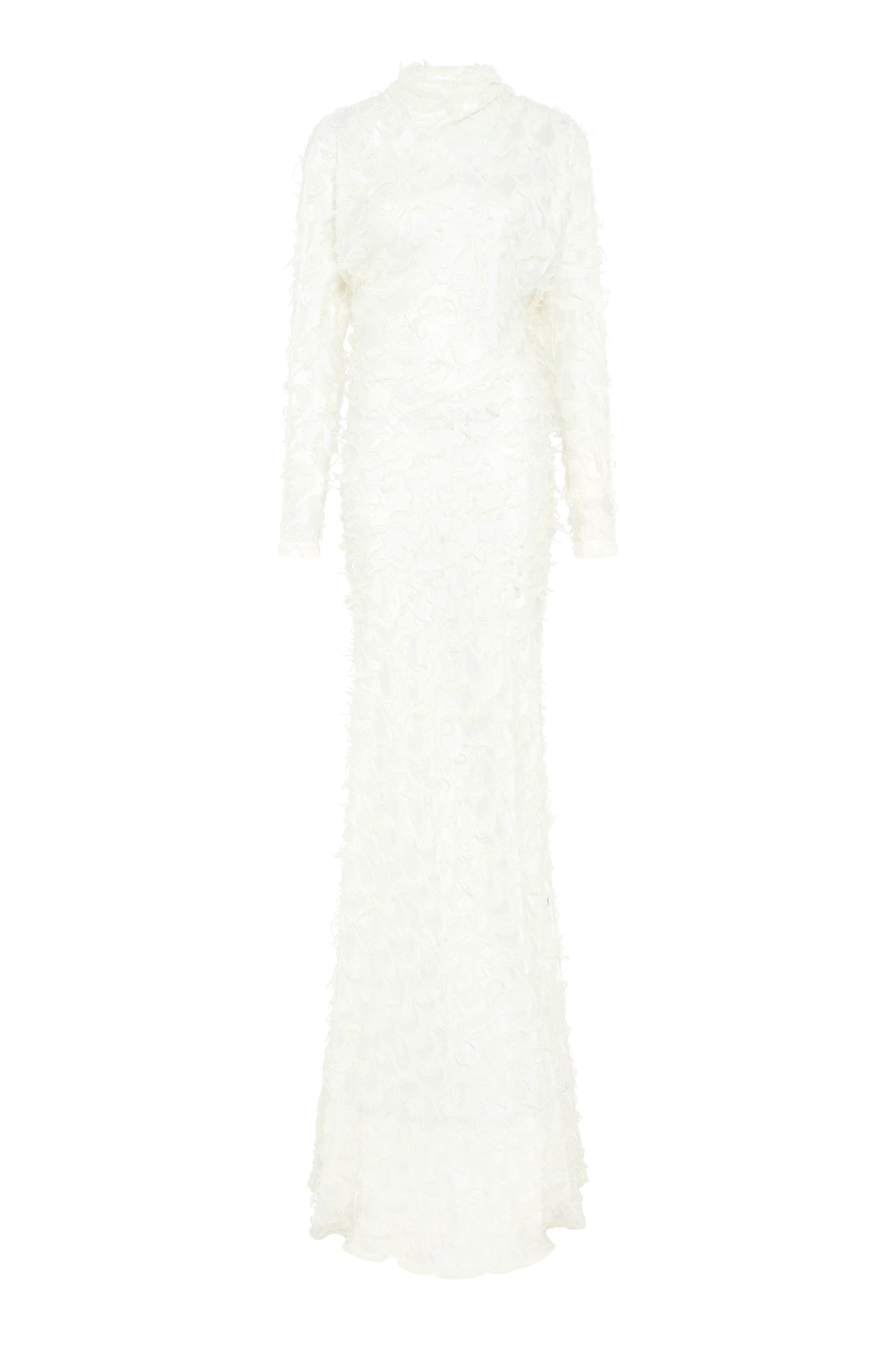 Gabriela Hearst Aberdeen Dress in Ivory Silk Wool Fil Coupé