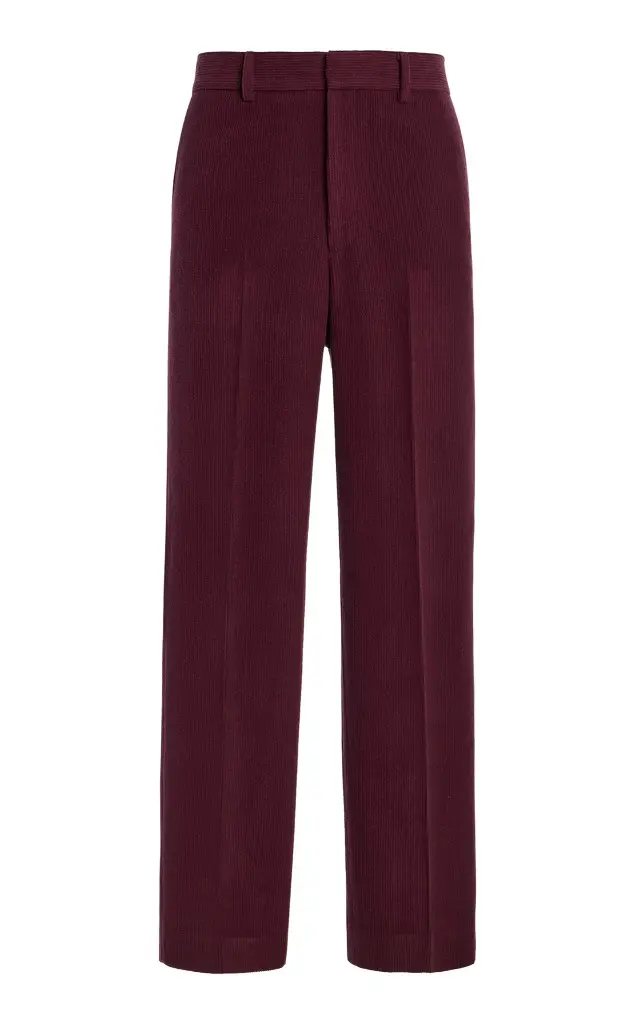 Gabriela Hearst Harold Straight-leg Trouser in Plum Cashmere Corduroy