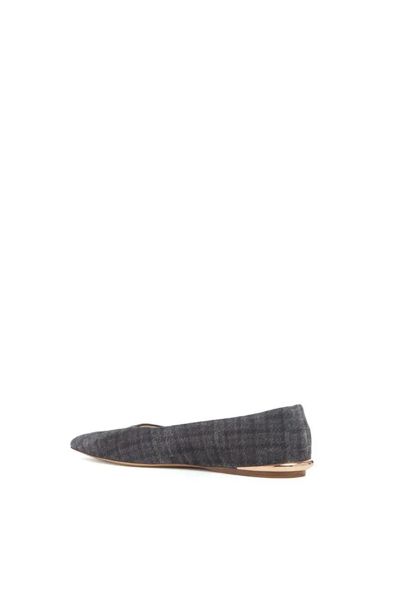Gabriela Hearst Fleur Ballerina Flat Shoe in Charcoal Multi Suede Houndstooth | Thumbnail 3 Gabriela Hearst Fleur Ballerina Flat Shoe in Charcoal Multi Suede Houndstooth | Thumbnail 3