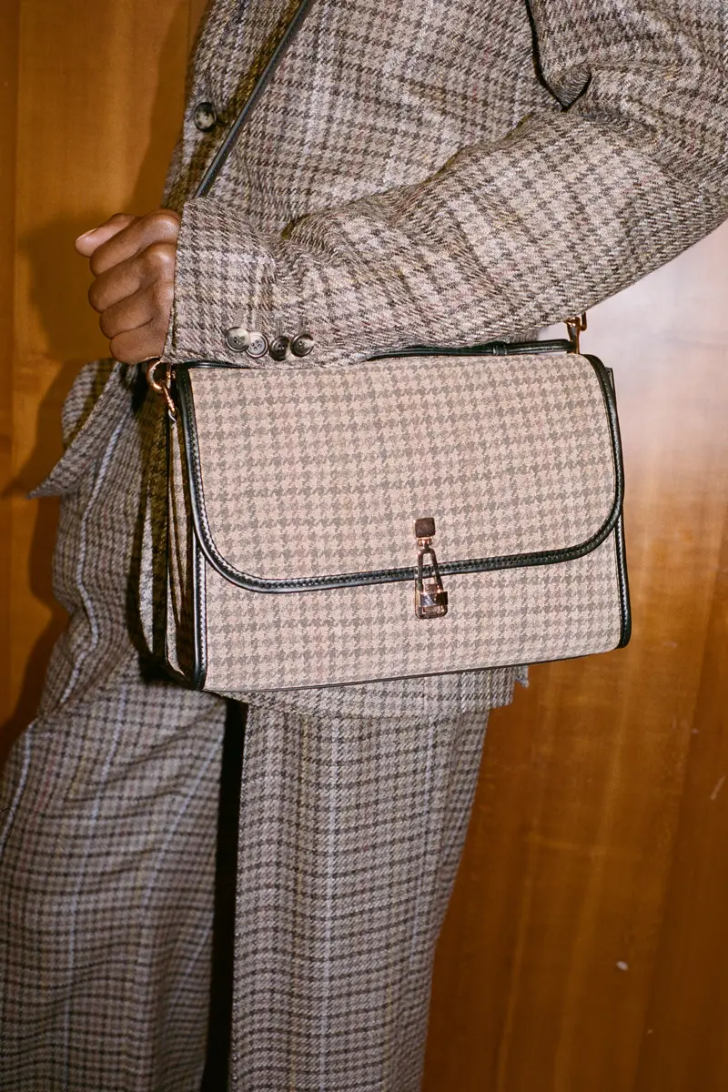 Gabriela Hearst Medium Leonora Bag in Camel Multi Suede Houndstooth | Thumbnail 7 Gabriela Hearst Medium Leonora Bag in Camel Multi Suede Houndstooth | Thumbnail 7