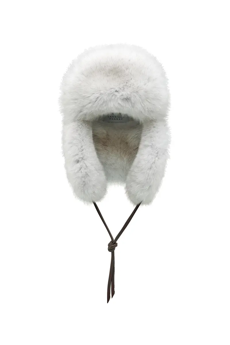 Gabriela Hearst Karina Hat in Chocolate Textured Leather & Ivory Recycled Fur | Thumbnail 2