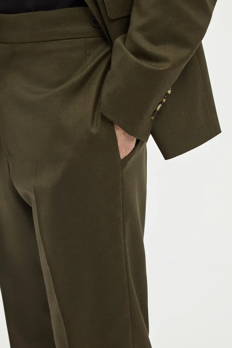 Gabriela Hearst Sebastian Slim-leg Pant in Olive Wool Cashmere Flannel | Thumbnail 6 Gabriela Hearst Sebastian Slim-leg Pant in Olive Wool Cashmere Flannel | Thumbnail 6