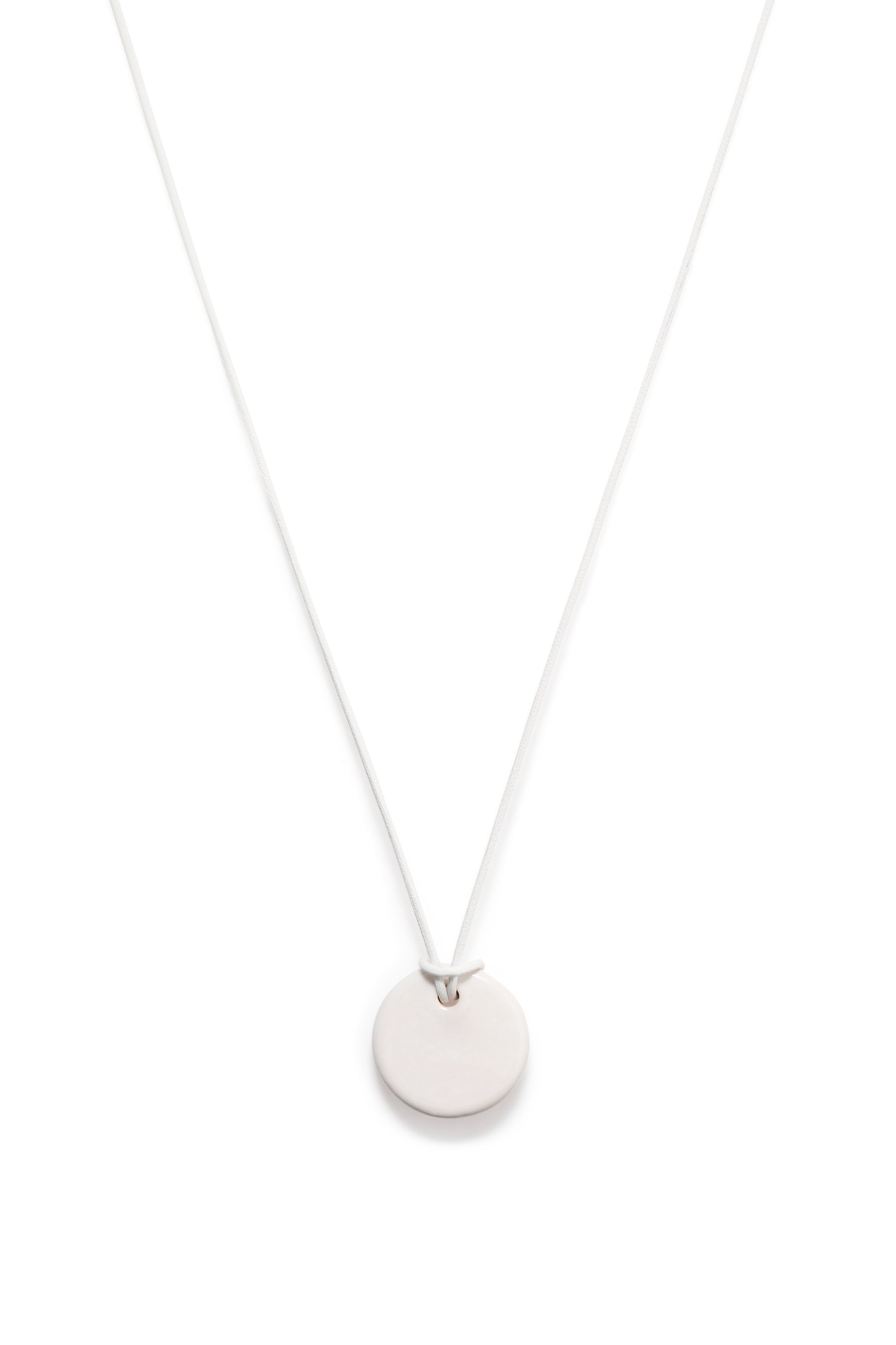 Disk Necklace in Ivory Ceramic Disk Necklace in Ivory Ceramic