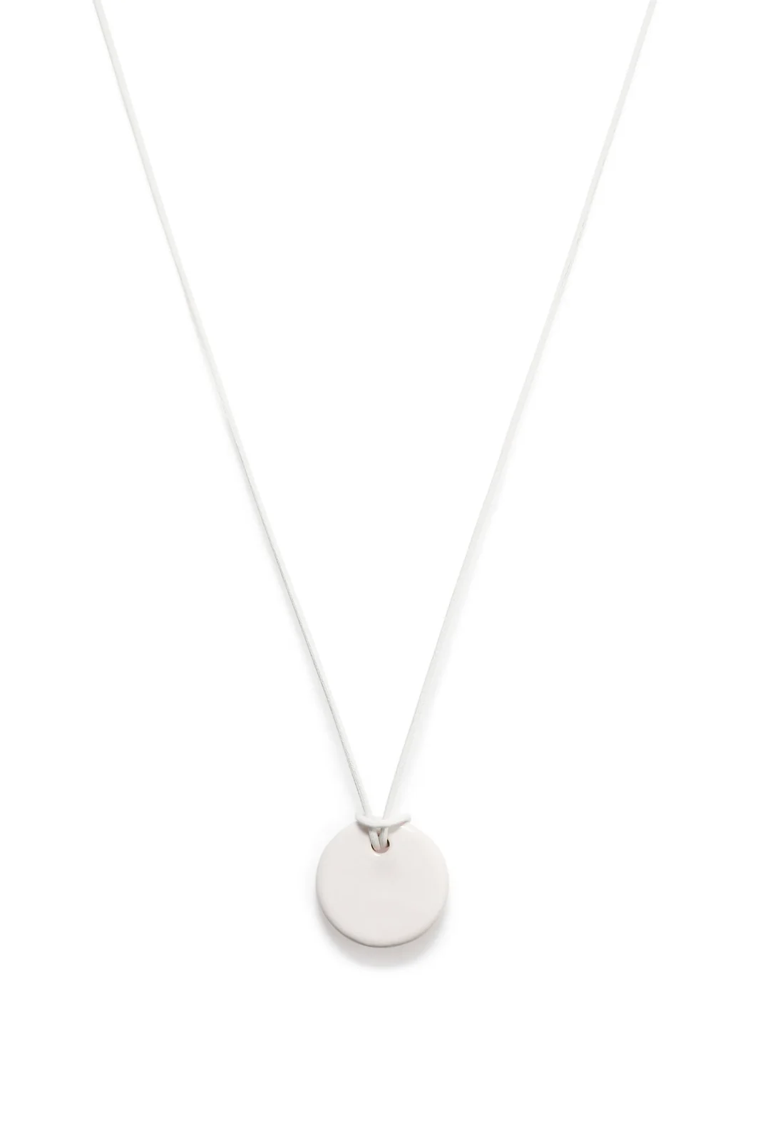 Gabriela Hearst Disk Necklace in Ivory Ceramic