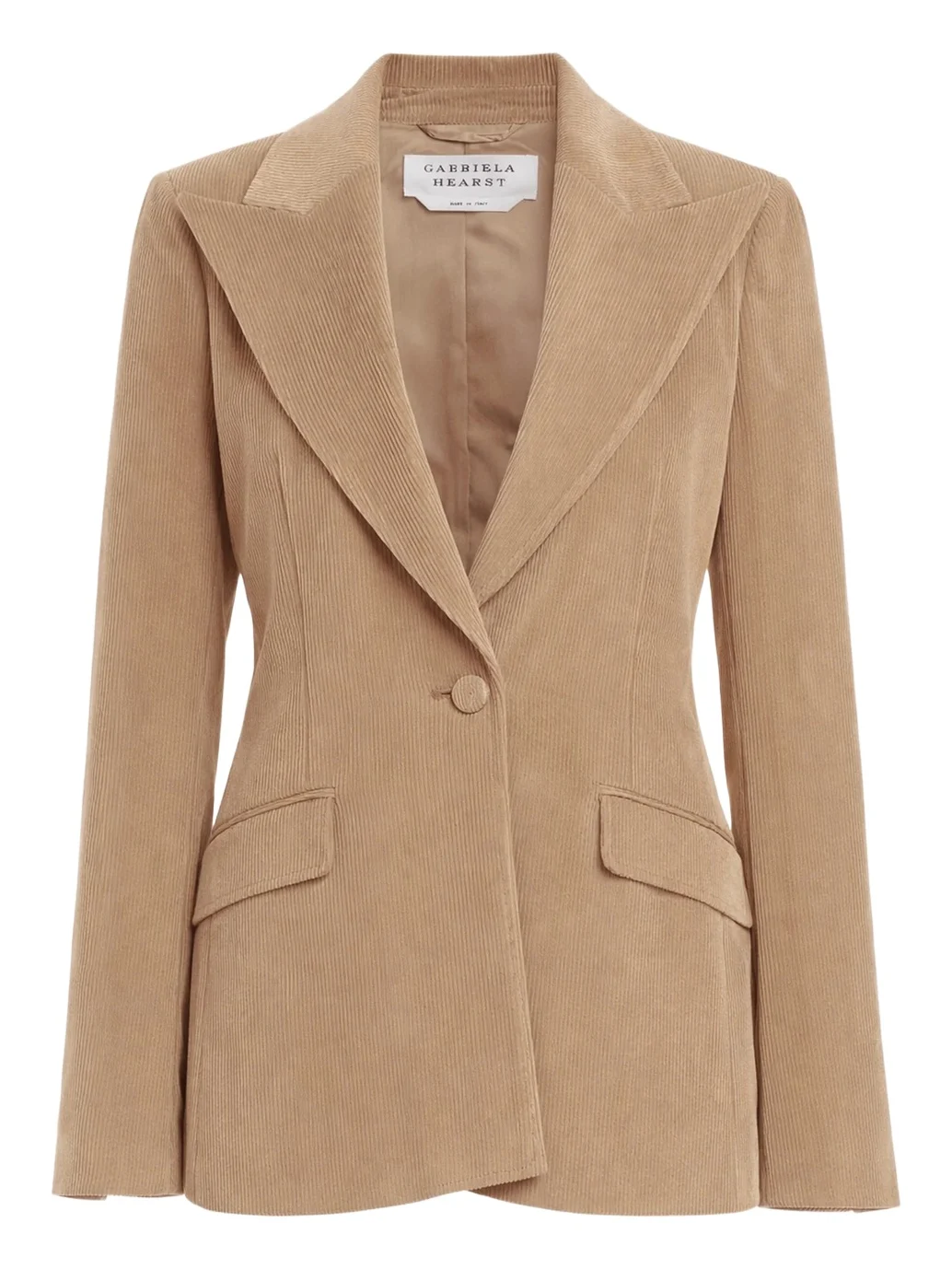 Gabriela Hearst Leiva Blazer in Camel Cashmere Wool Corduroy
