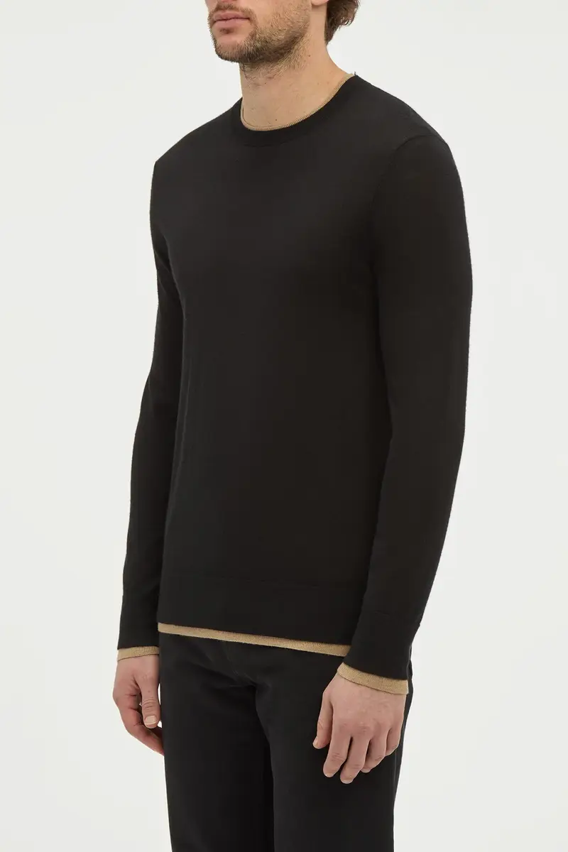 Gabriela Hearst Wells Reversible Knit Sweater in Black & Camel Cashmere Silk | Thumbnail 3 Gabriela Hearst Wells Reversible Knit Sweater in Black & Camel Cashmere Silk | Thumbnail 3