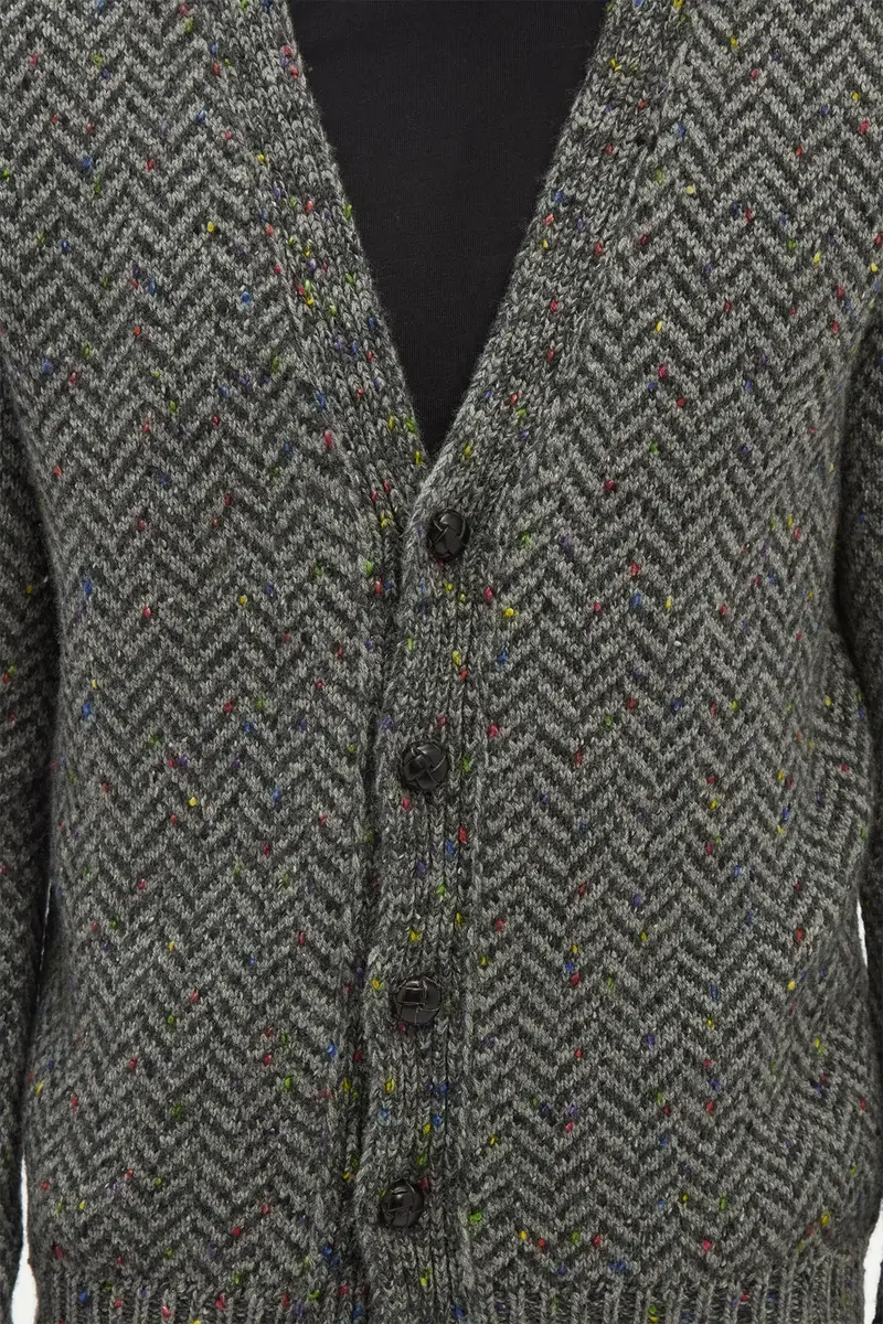 Gabriela Hearst Gentry Knit Cardigan in Charcoal Multi Specked Aran Cashmere Herringbone | Thumbnail 5 Gabriela Hearst Gentry Knit Cardigan in Charcoal Multi Specked Aran Cashmere Herringbone | Thumbnail 5