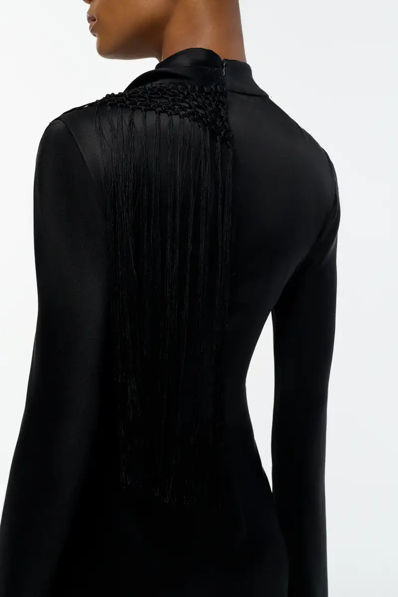 Gabriela Hearst Anne Dress in Black Silk Satin with Silk Macrame | Thumbnail 7 Gabriela Hearst Anne Dress in Black Silk Satin with Silk Macrame | Thumbnail 7