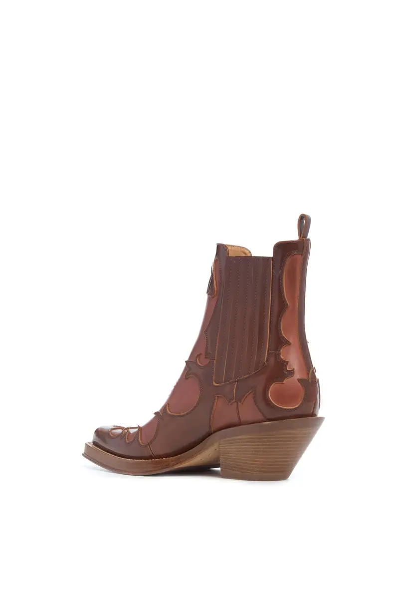 Gabriela Hearst Cassidy Cowboy Ankle Boot in Cognac Pearlized Leather | Thumbnail 3