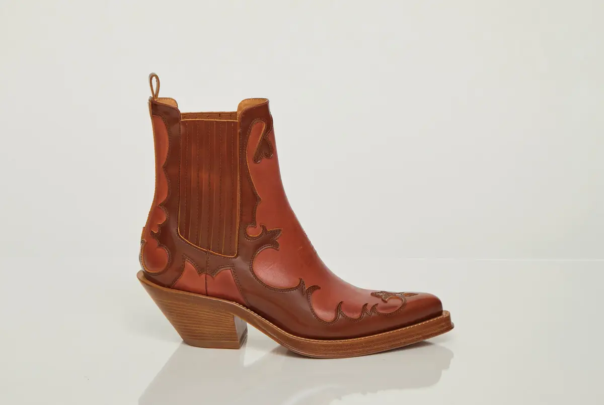 Gabriela Hearst Cassidy Cowboy Ankle Boot in Cognac Pearlized Leather | Thumbnail 5