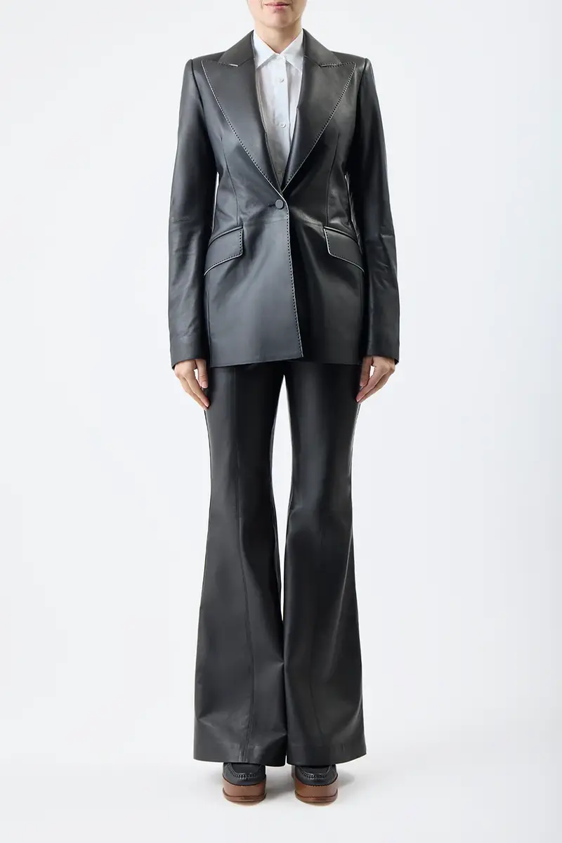 Gabriela Hearst Leiva Blazer in Black Nappa Leather | Thumbnail 3 Gabriela Hearst Leiva Blazer in Black Nappa Leather | Thumbnail 3