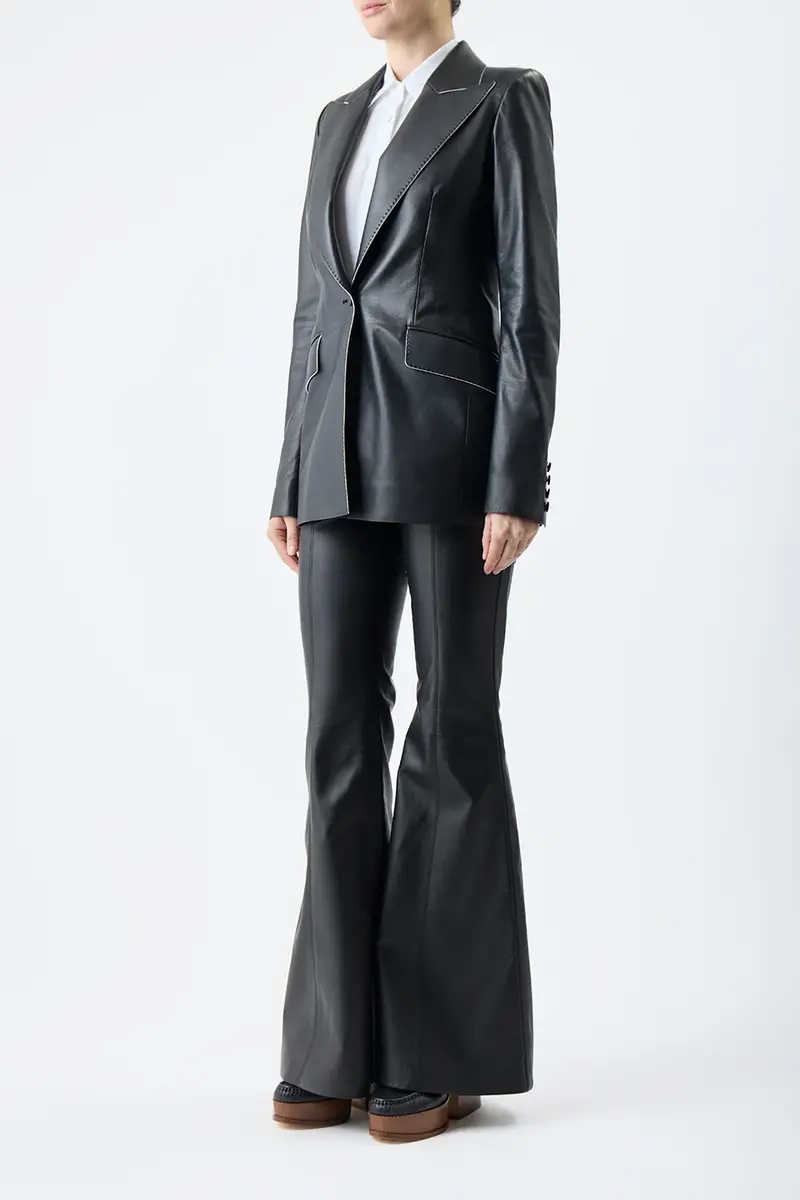 Gabriela Hearst Leiva Blazer in Black Nappa Leather | Thumbnail 4 Gabriela Hearst Leiva Blazer in Black Nappa Leather | Thumbnail 4
