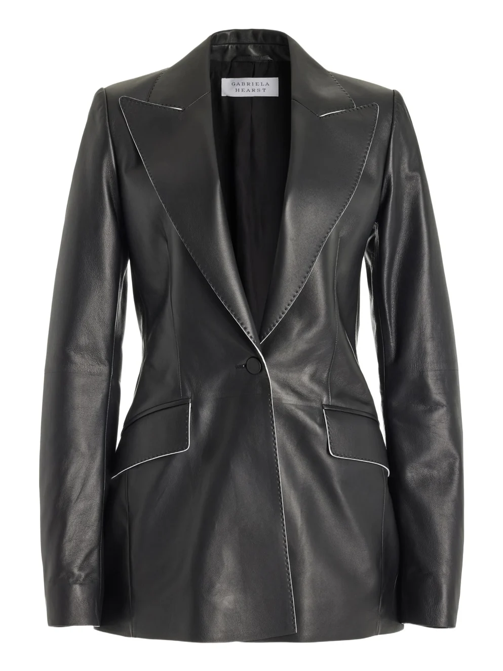 Gabriela Hearst Leiva Blazer in Black Nappa Leather