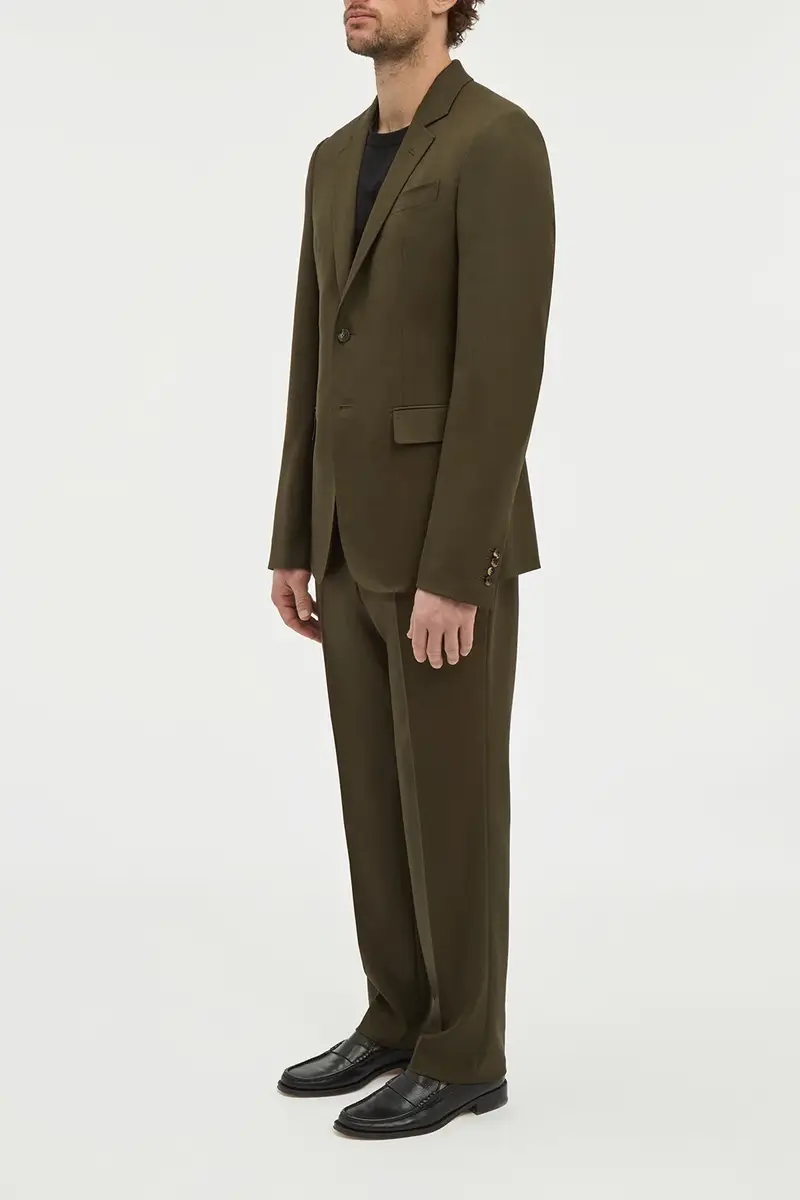 Gabriela Hearst Irving Jacket in Olive Wool Cashmere Flannel | Thumbnail 4