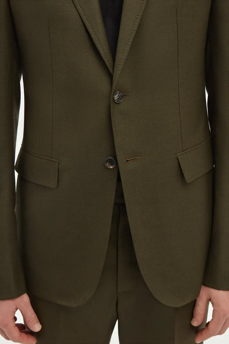 Gabriela Hearst Irving Jacket in Olive Wool Cashmere Flannel | Thumbnail 6