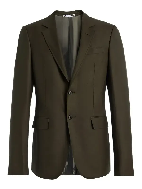 Gabriela Hearst Irving Jacket in Olive Wool Cashmere Flannel