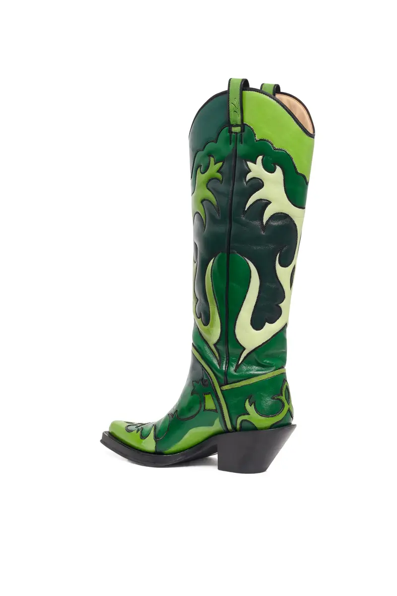 Gabriela Hearst Hand Painted Capitana Cowboy Boot in Green Multi Leather | Thumbnail 3