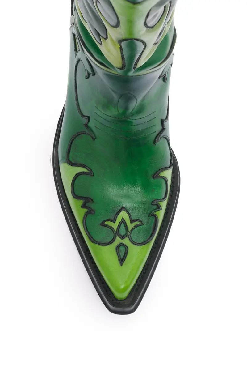 Gabriela Hearst Hand Painted Capitana Cowboy Boot in Green Multi Leather | Thumbnail 4