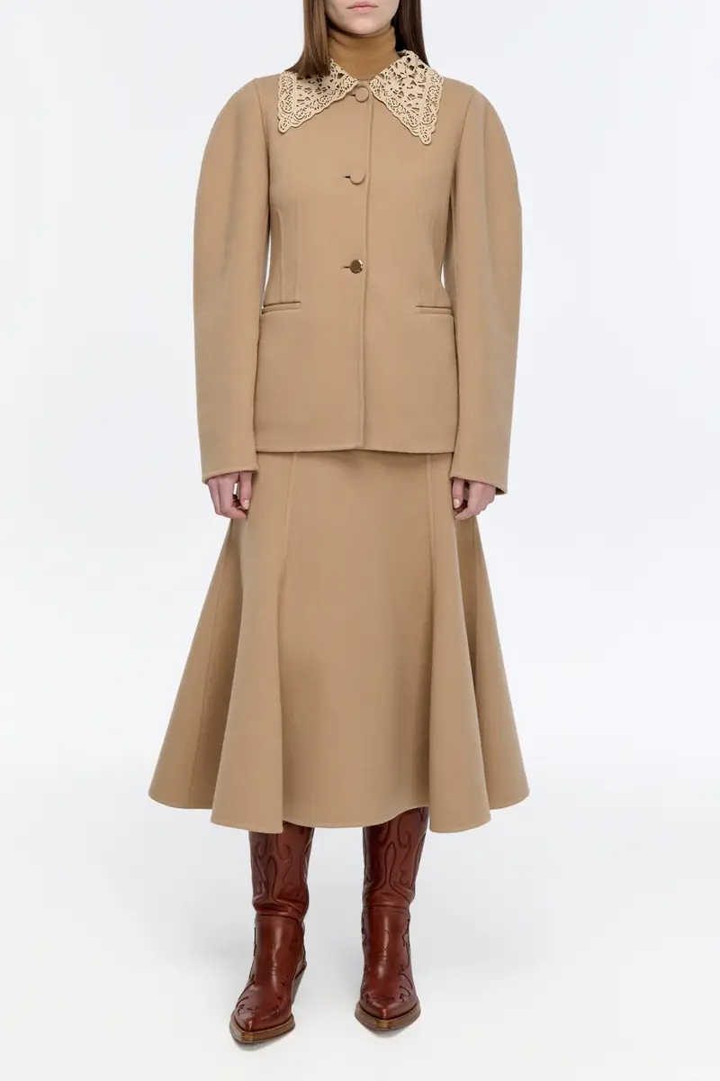 Gabriela Hearst Patterson Skirt in Camel Double-face Recycled Cashmere | Thumbnail 2