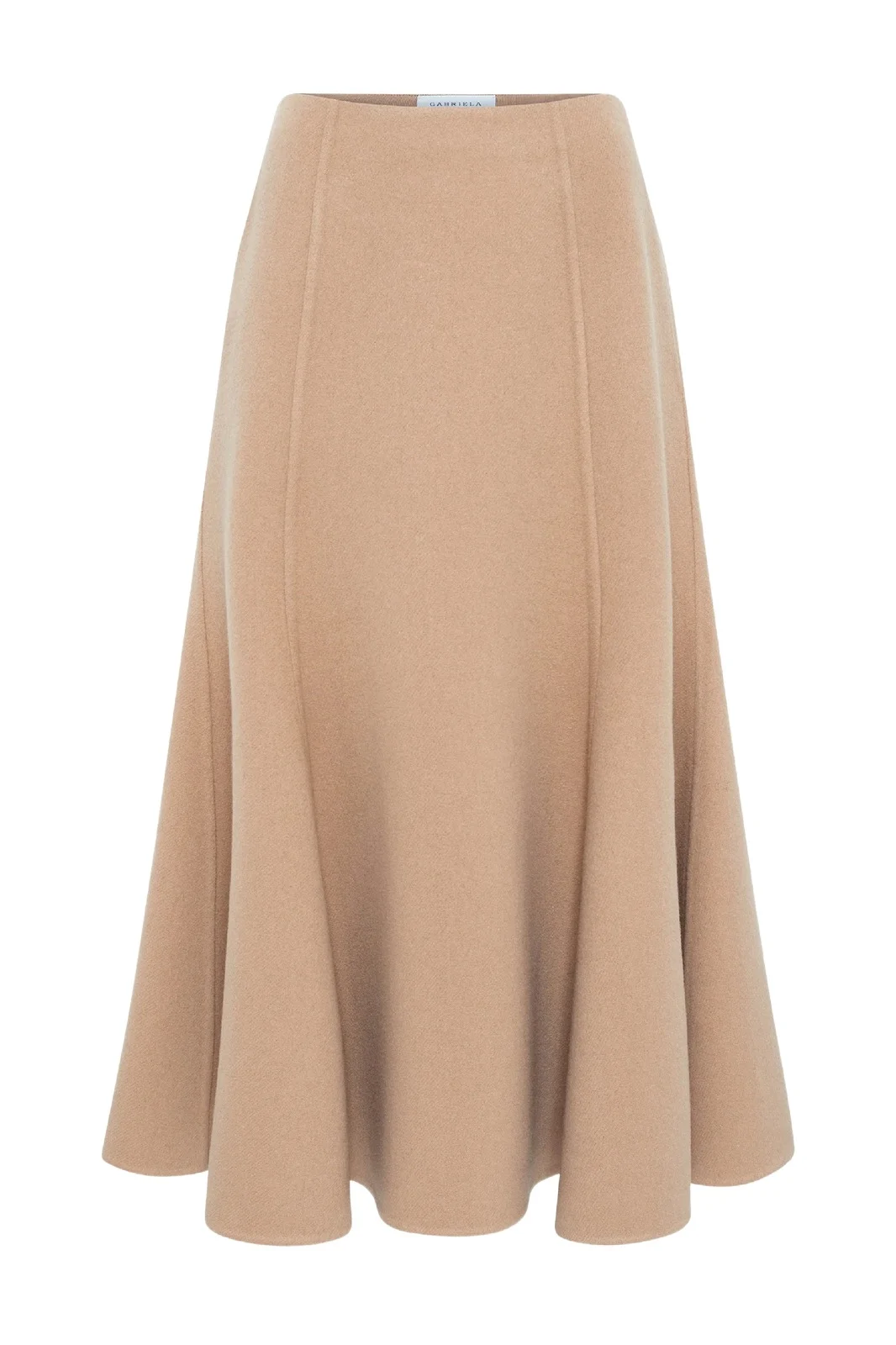Gabriela Hearst Patterson Skirt in Camel Double-face Recycled Cashmere