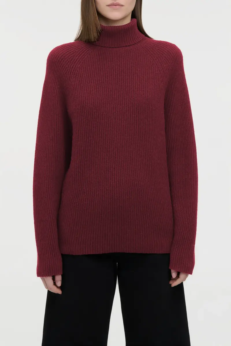Gabriela Hearst Wigman Knit Turtleneck Sweater in Bordeaux Cashmere | Thumbnail 2 Gabriela Hearst Wigman Knit Turtleneck Sweater in Bordeaux Cashmere | Thumbnail 2