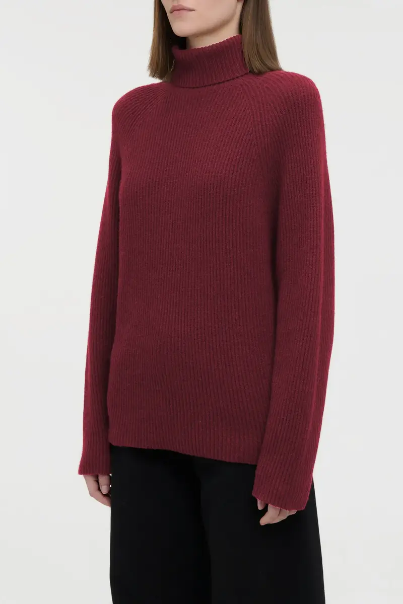 Gabriela Hearst Wigman Knit Turtleneck Sweater in Bordeaux Cashmere | Thumbnail 3 Gabriela Hearst Wigman Knit Turtleneck Sweater in Bordeaux Cashmere | Thumbnail 3