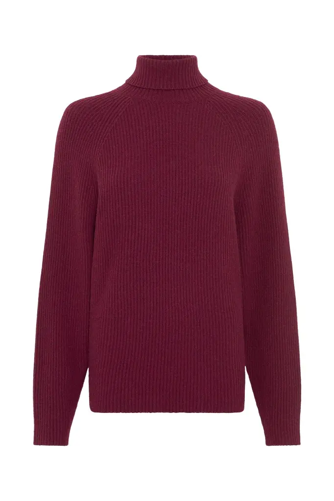 Wigman Knit Turtleneck Sweater in Bordeaux Cashmere Wigman Knit Turtleneck Sweater in Bordeaux Cashmere