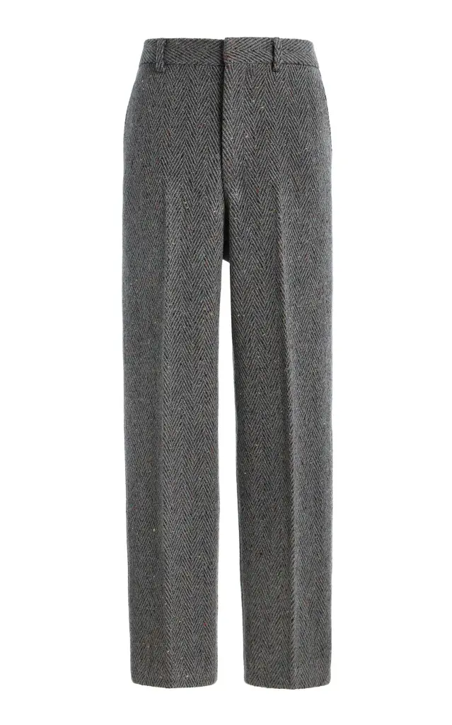 Gabriela Hearst Harold Straight-leg Trouser in Charcoal Multi Cashmere Wool Herringbone