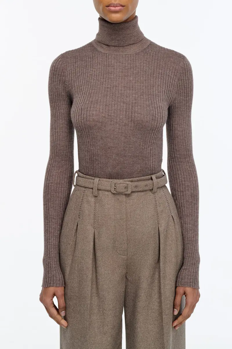Gabriela Hearst Peppe Knit Turtleneck in Walnut Cashmere Silk | Thumbnail 2 Gabriela Hearst Peppe Knit Turtleneck in Walnut Cashmere Silk | Thumbnail 2