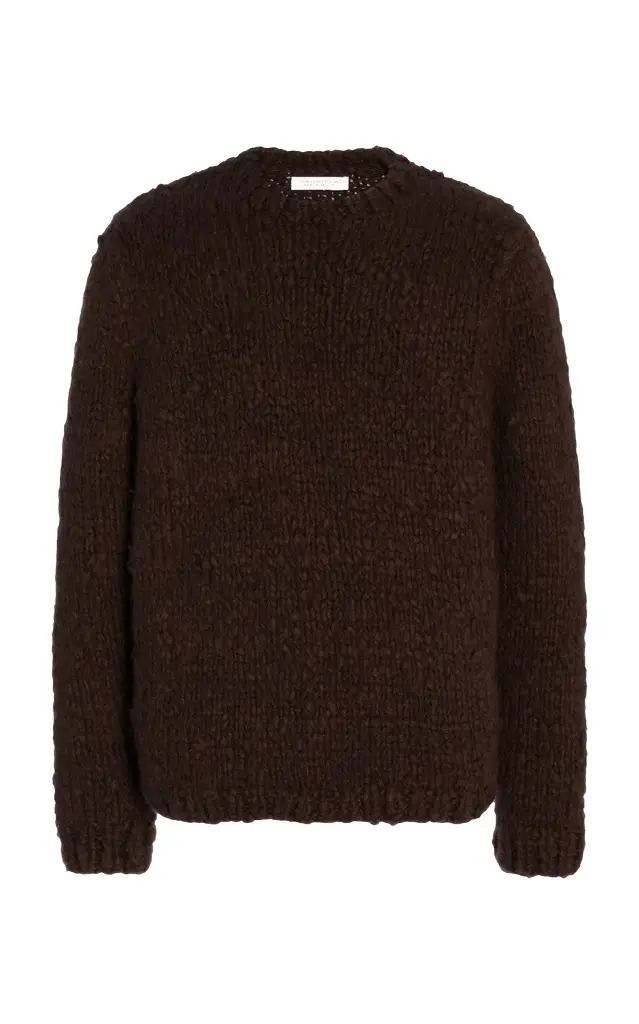 Gabriela Hearst Lawrence Knit Sweater in Chocolate Welfat Cashmere