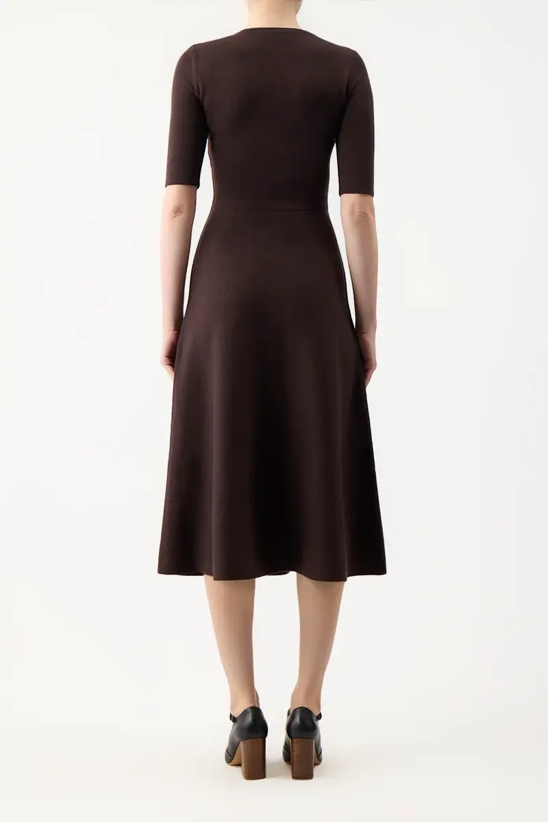 Gabriela Hearst Seymore Knit Midi Dress in Chocolate Merino Wool Cashmere | Thumbnail 4 Gabriela Hearst Seymore Knit Midi Dress in Chocolate Merino Wool Cashmere | Thumbnail 4