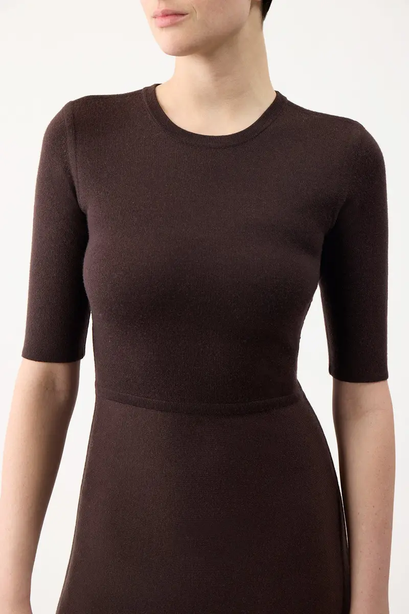 Gabriela Hearst Seymore Knit Midi Dress in Chocolate Merino Wool Cashmere | Thumbnail 5 Gabriela Hearst Seymore Knit Midi Dress in Chocolate Merino Wool Cashmere | Thumbnail 5