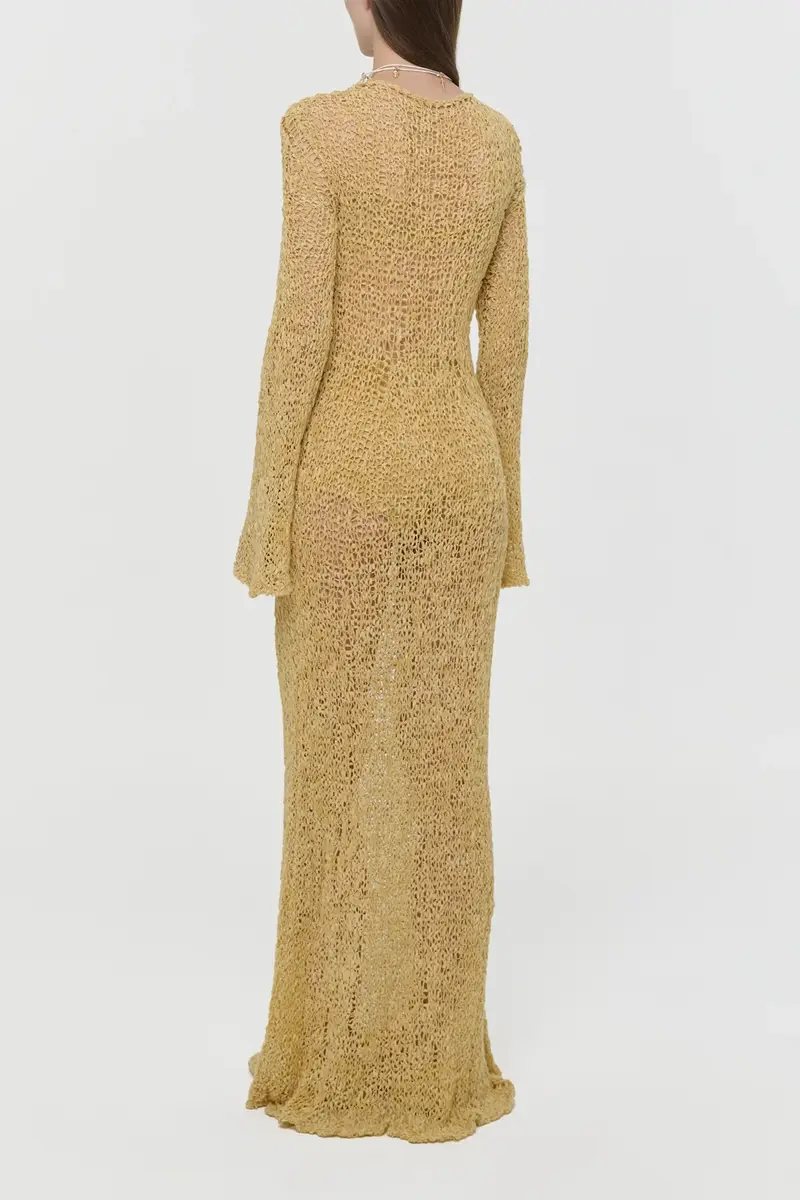 Gabriela Hearst Elinea Knit Maxi Dress in Hay Silk Cashmere Linen | Thumbnail 6 Gabriela Hearst Elinea Knit Maxi Dress in Hay Silk Cashmere Linen | Thumbnail 6