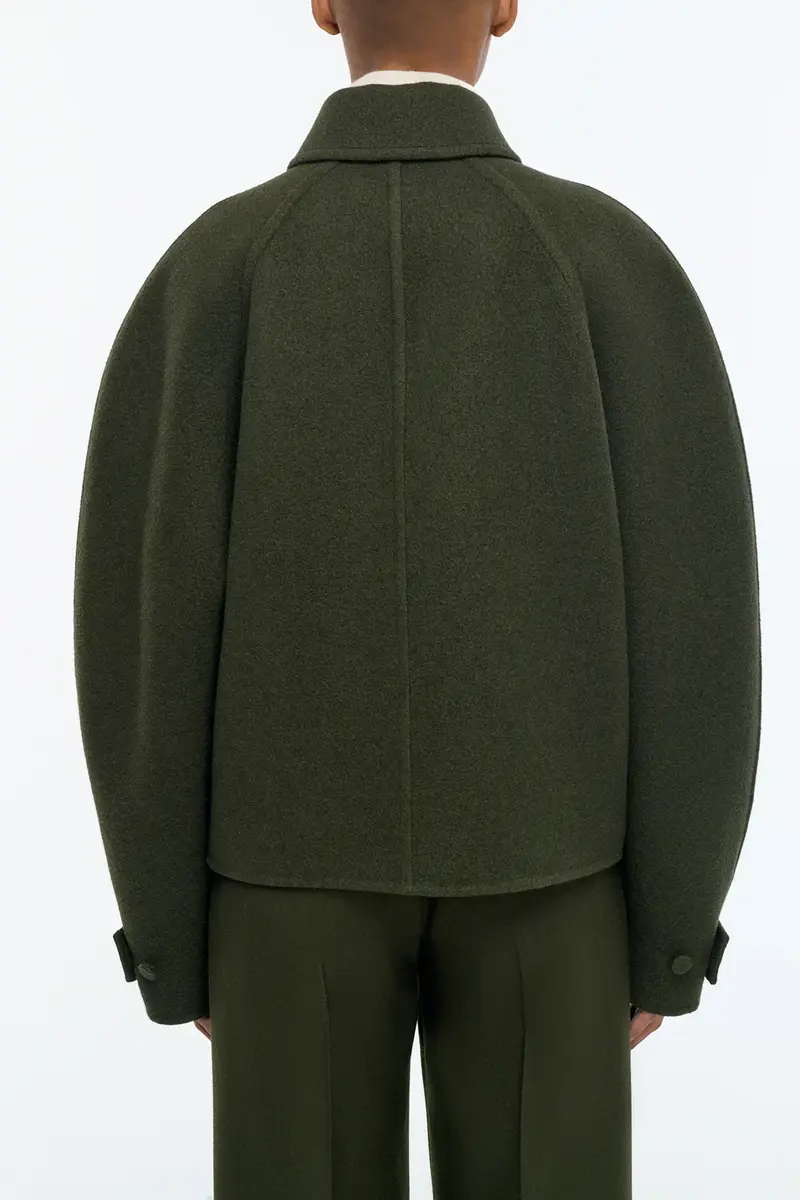 Gabriela Hearst Ombu Cocoon Jacket in Deep Olive Cashmere Felt | Thumbnail 4