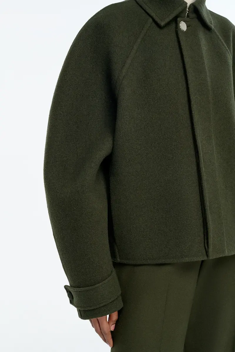 Gabriela Hearst Ombu Cocoon Jacket in Deep Olive Cashmere Felt | Thumbnail 5
