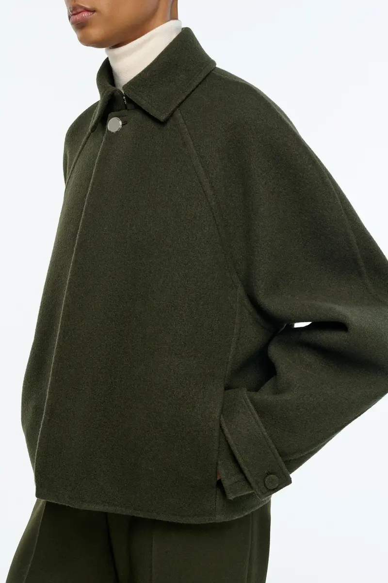 Gabriela Hearst Ombu Cocoon Jacket in Deep Olive Cashmere Felt | Thumbnail 6
