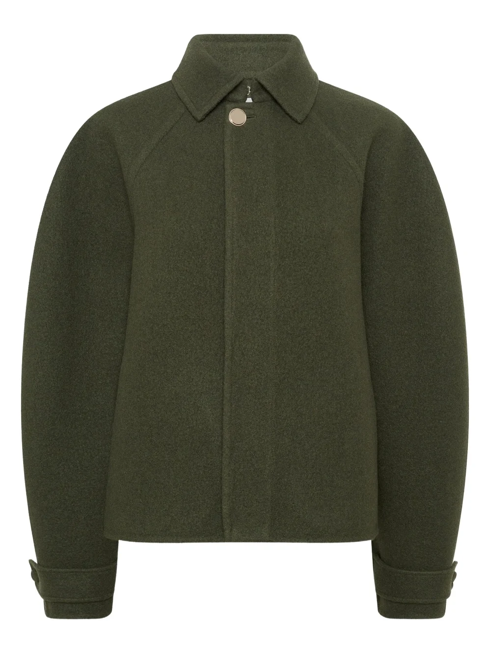 Gabriela Hearst Ombu Cocoon Jacket in Deep Olive Cashmere Felt