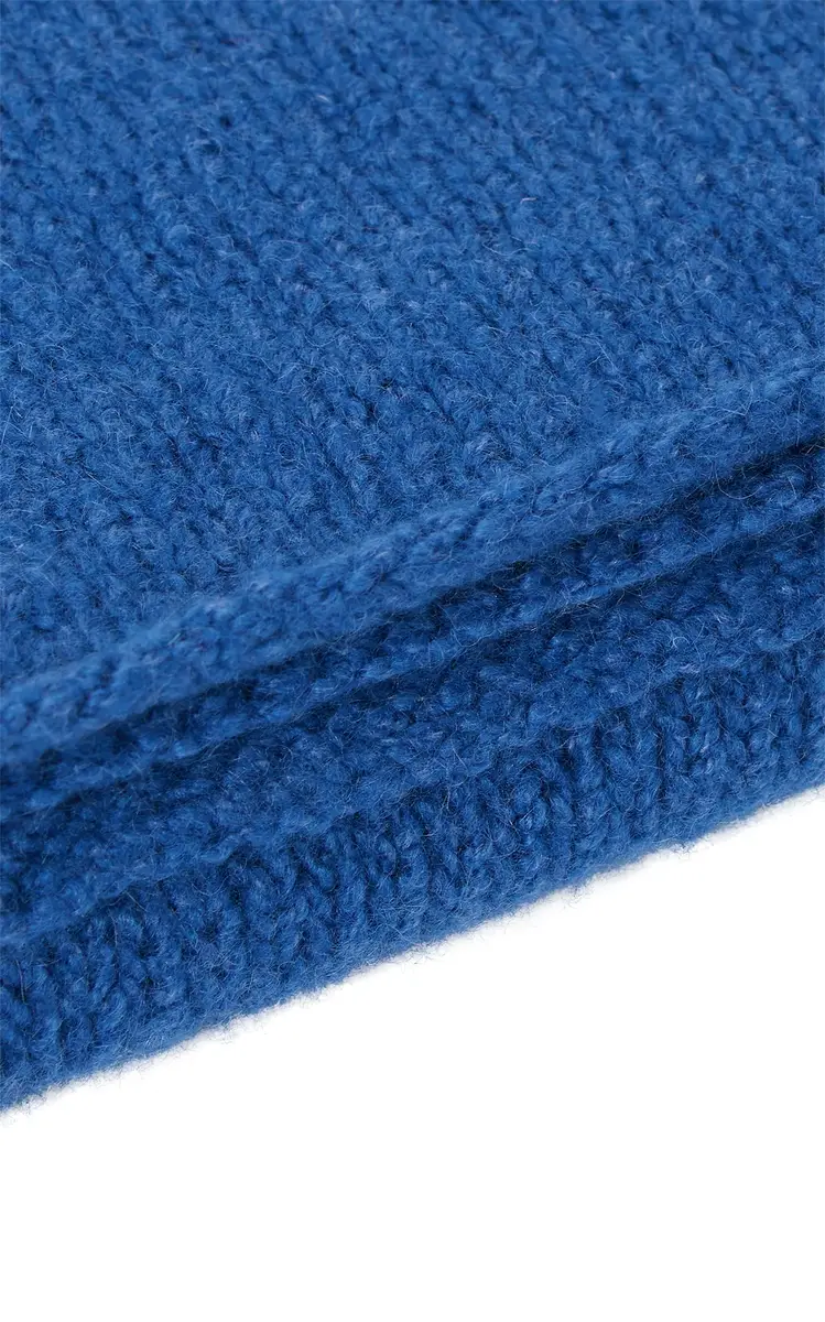 Gabriela Hearst Nyja Knit Blanket in Dark Blue Denim Cashmere | Thumbnail 3
