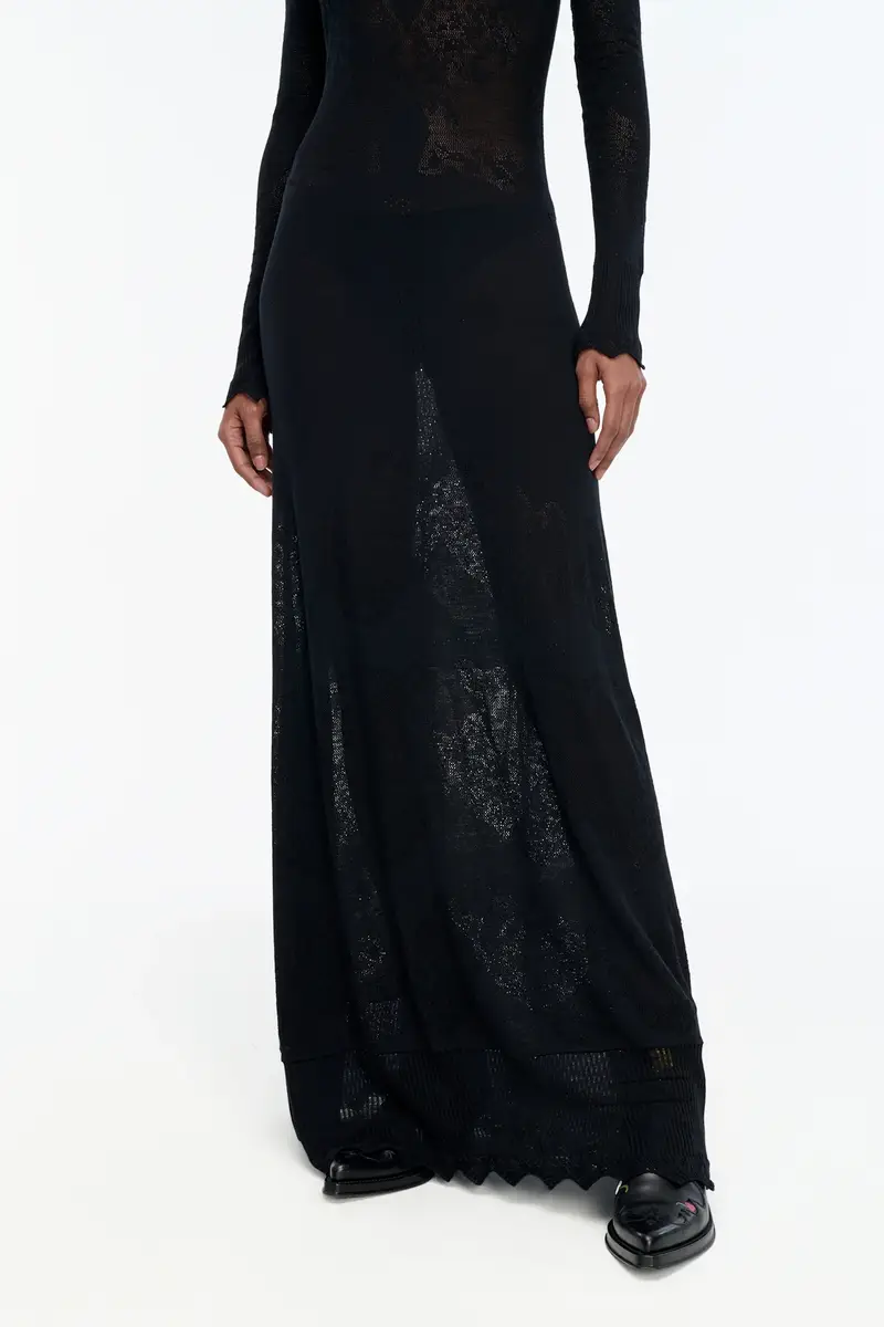 Gabriela Hearst Solace Pointelle Knit Lace Dress in Black Merino Wool | Thumbnail 7 Gabriela Hearst Solace Pointelle Knit Lace Dress in Black Merino Wool | Thumbnail 7