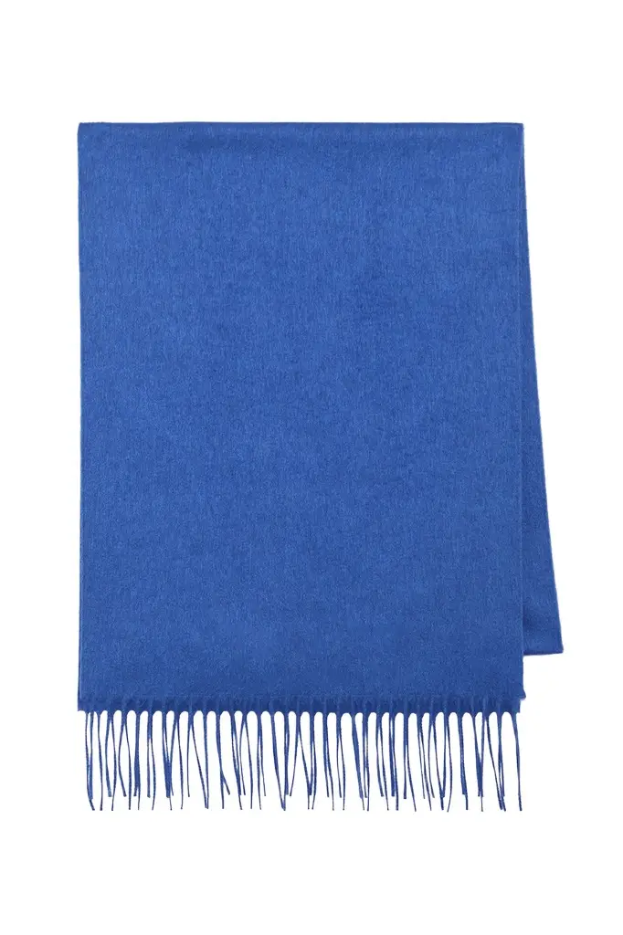 Blaine Fringe Scarf in Cobalt Brushed Silk Cashmere Blaine Fringe Scarf in Cobalt Brushed Silk Cashmere
