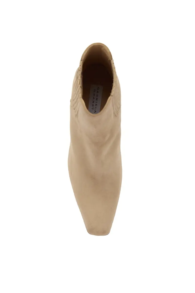 Gabriela Hearst Luke High Heel Ankle Boot in Camel Suede | Thumbnail 4 Gabriela Hearst Luke High Heel Ankle Boot in Camel Suede | Thumbnail 4