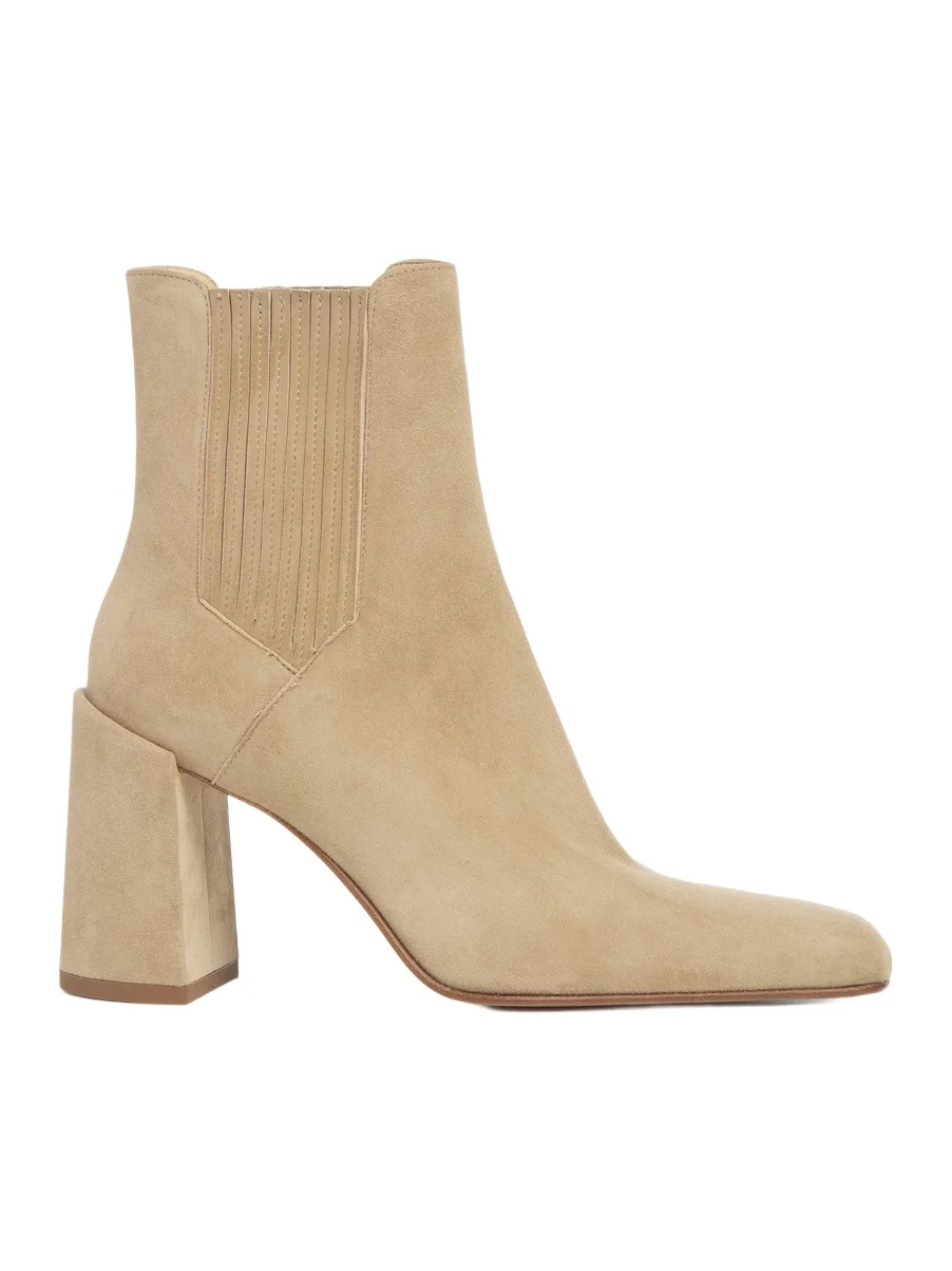 Gabriela Hearst Luke High Heel Ankle Boot in Camel Suede