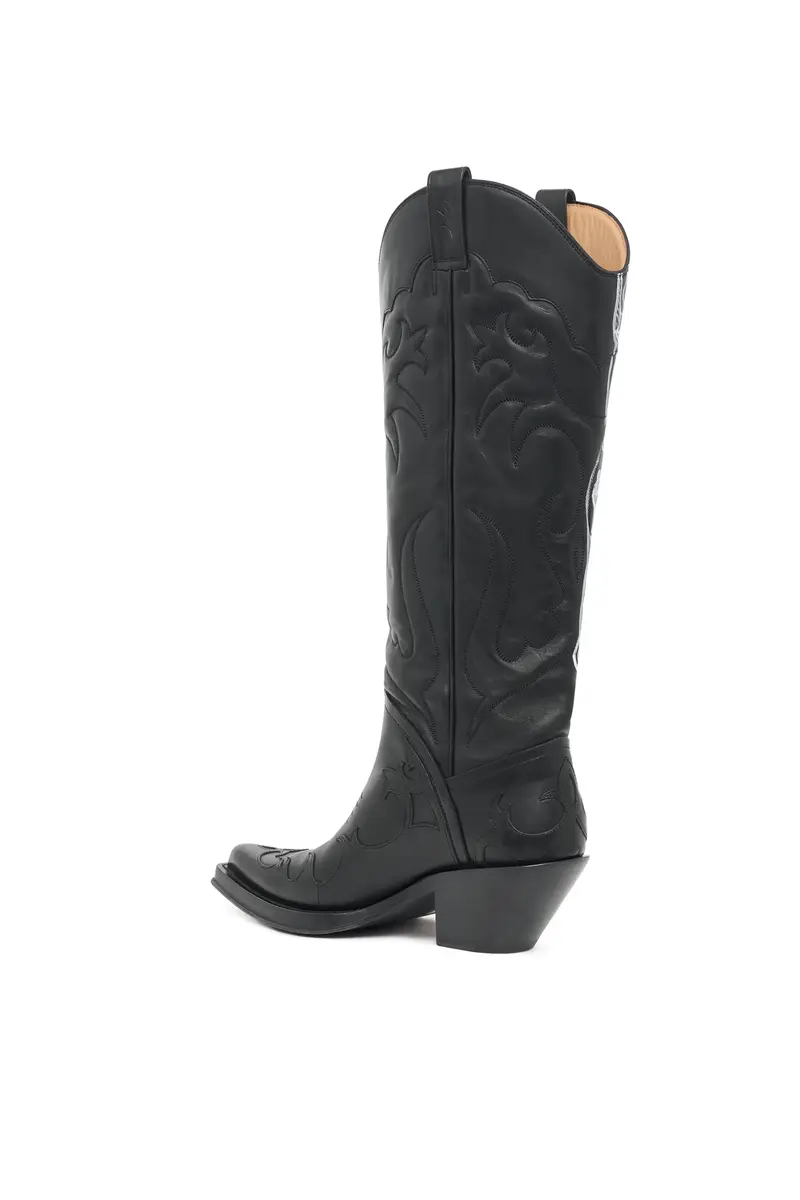 Gabriela Hearst Hand Painted Capitana Cowboy Boot in Black & White Leather | Thumbnail 4 Gabriela Hearst Hand Painted Capitana Cowboy Boot in Black & White Leather | Thumbnail 4