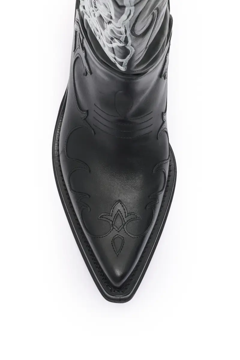 Gabriela Hearst Hand Painted Capitana Cowboy Boot in Black & White Leather | Thumbnail 5 Gabriela Hearst Hand Painted Capitana Cowboy Boot in Black & White Leather | Thumbnail 5