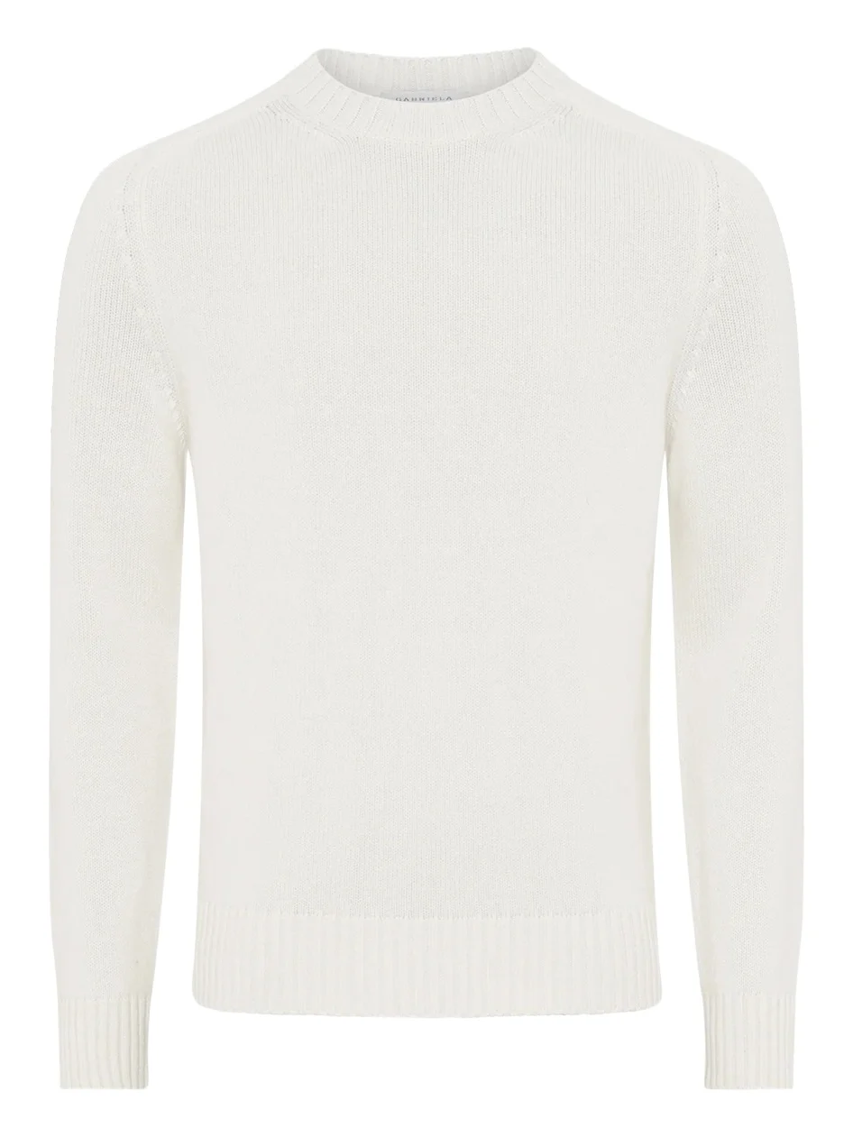 Gabriela Hearst Francesco Knit Crewneck Sweater in Ivory Cashmere