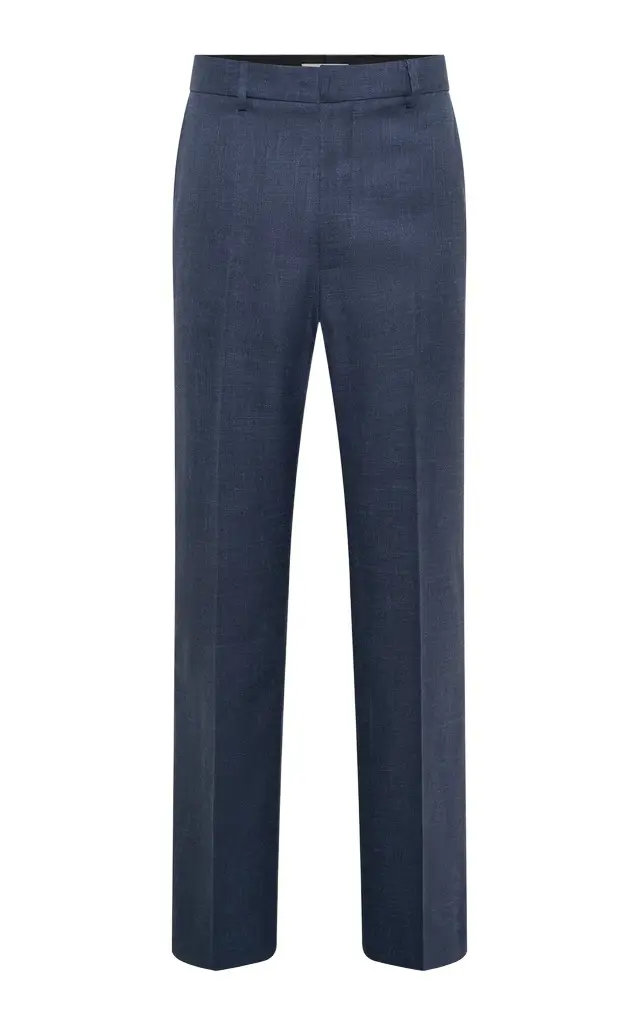 Gabriela Hearst Harold Straight-leg Trouser in Denim Virgin Wool Silk with Linen