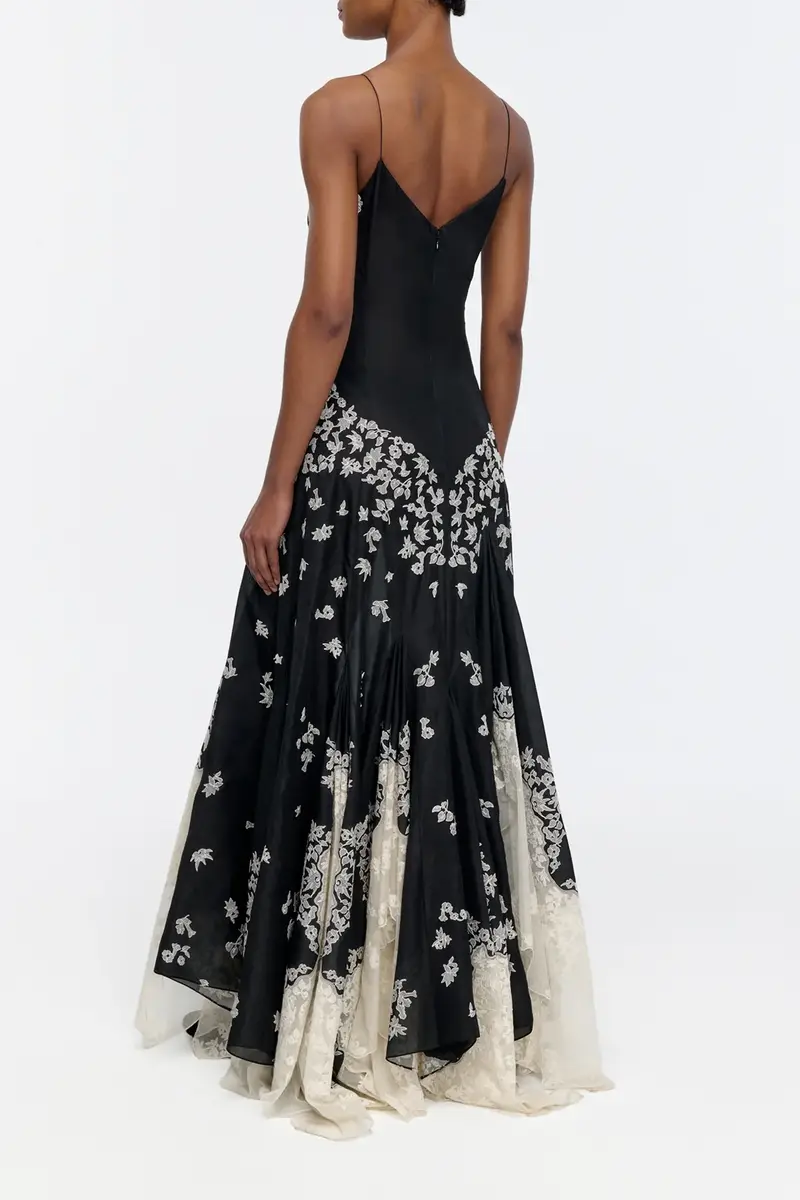 Gabriela Hearst Neville Embroidered Slip Dress in Black Multi Silk Organza | Thumbnail 5 Gabriela Hearst Neville Embroidered Slip Dress in Black Multi Silk Organza | Thumbnail 5