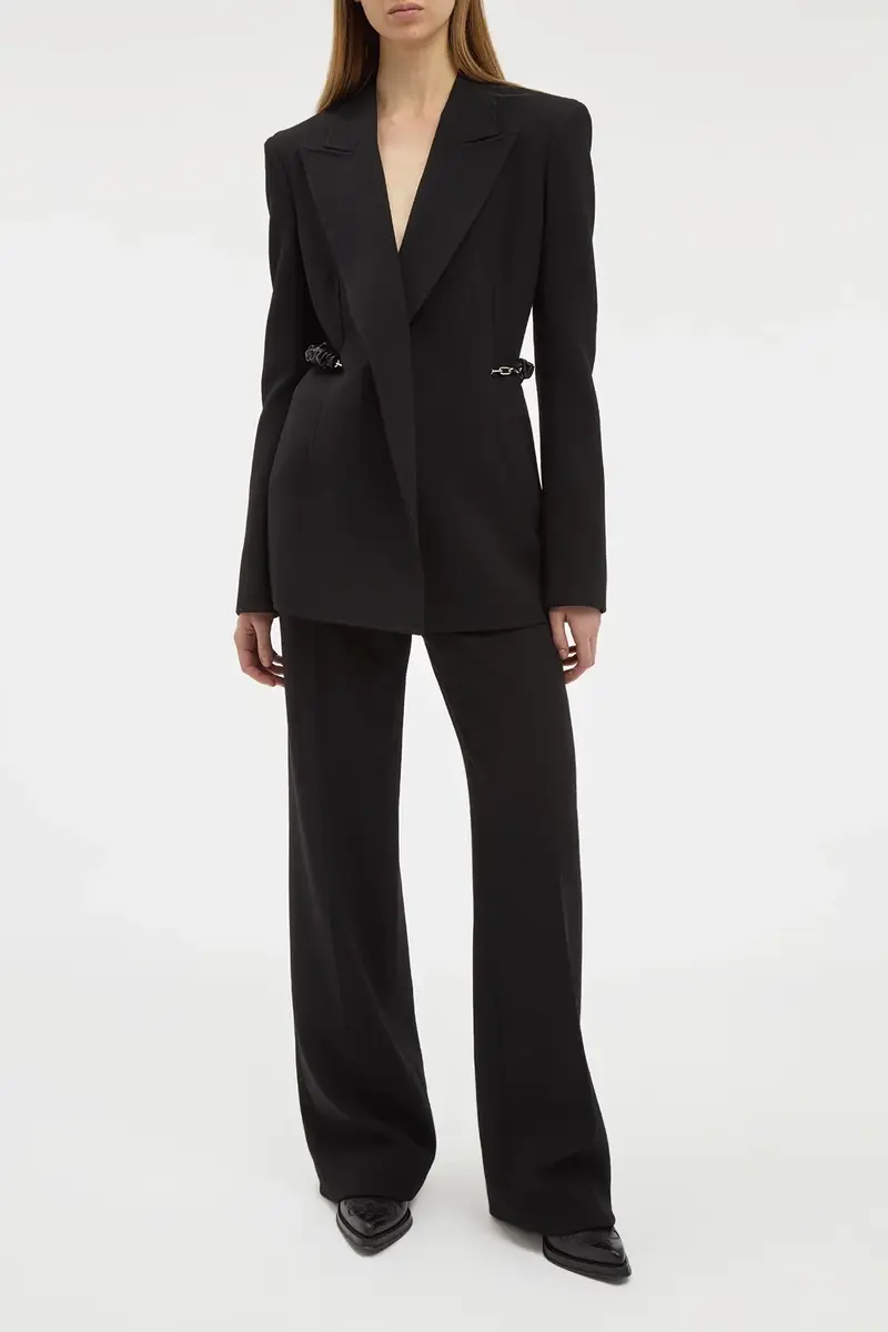 Gabriela Hearst Epona Chain Blazer in Black Recycled Virgin Wool | Thumbnail 2 Gabriela Hearst Epona Chain Blazer in Black Recycled Virgin Wool | Thumbnail 2